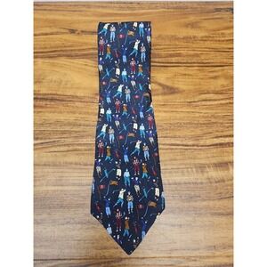 Vintage Men's Necktie Savvy 100% Silk Golf Themed Made In USA